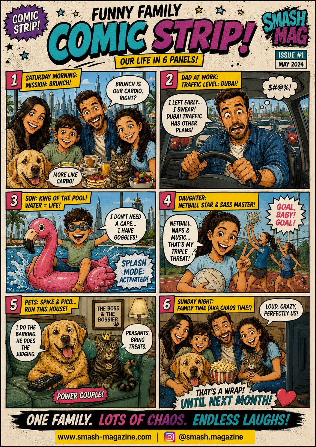 Funny Family Comic Strip magazine page